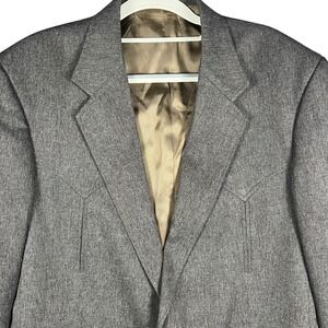 Circle S Western Blazer Mens 42R Gray Heather Scalloped Pocket Sport Coat USA